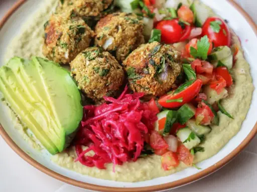 Naga King Chili Falafel Hummus Plate